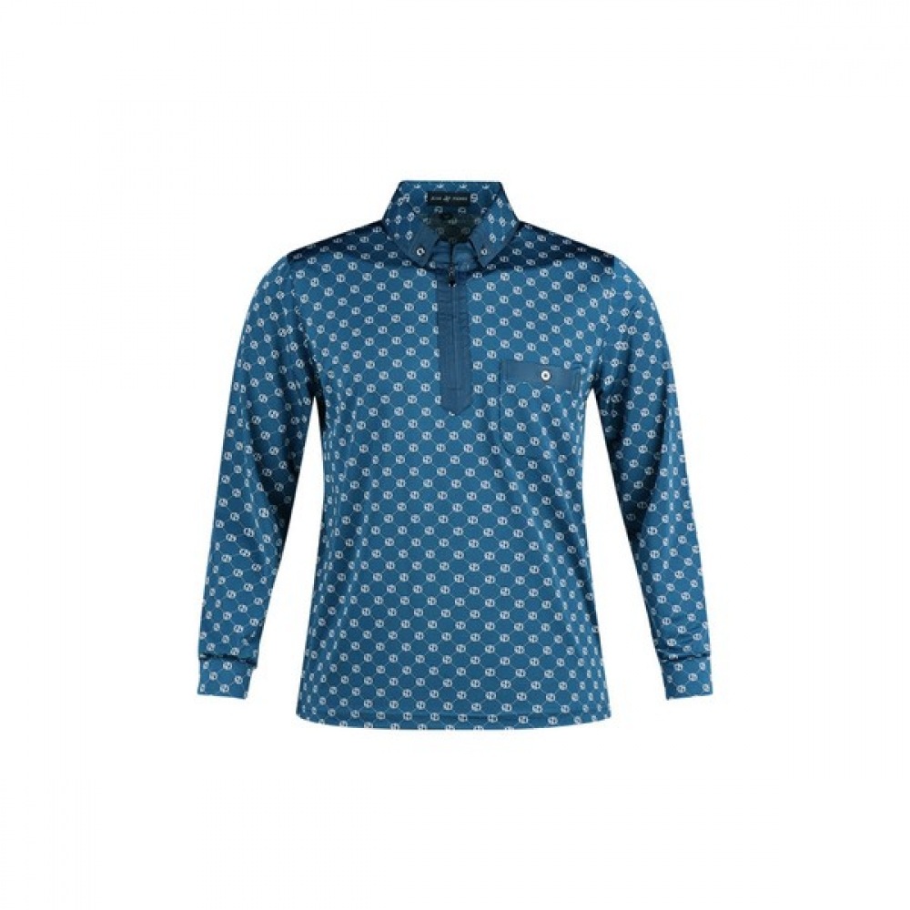 (ラックスゴルフ) ラックスゴルフジャンフィールドメンズ柄ハーフジップアップ長袖ゴルフシャツ AJL3S401