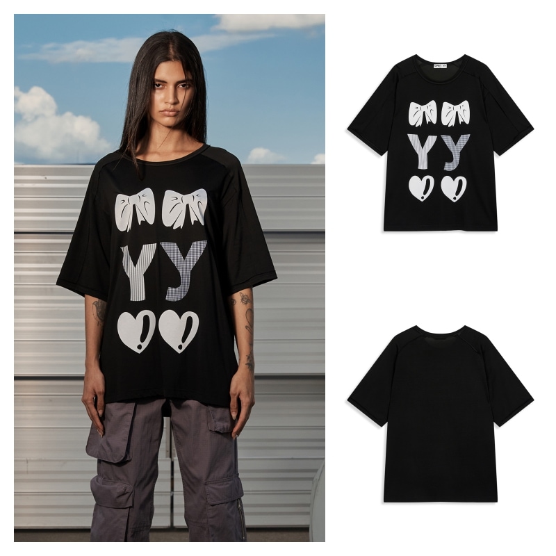 【OPEN Yy】 RIBBON YY T-SHIRT : BLACK 10,658円