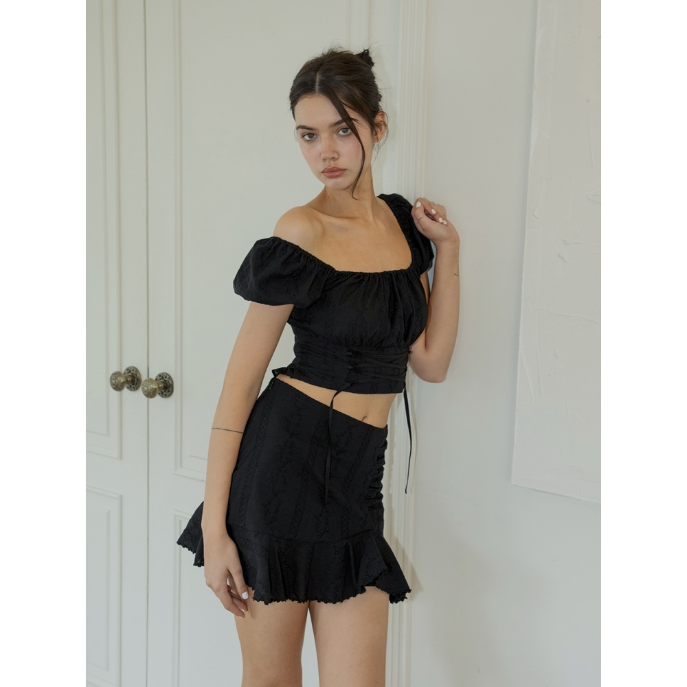 NOT YOUR ROSE ロッジコルセットブラウス(ブラック)