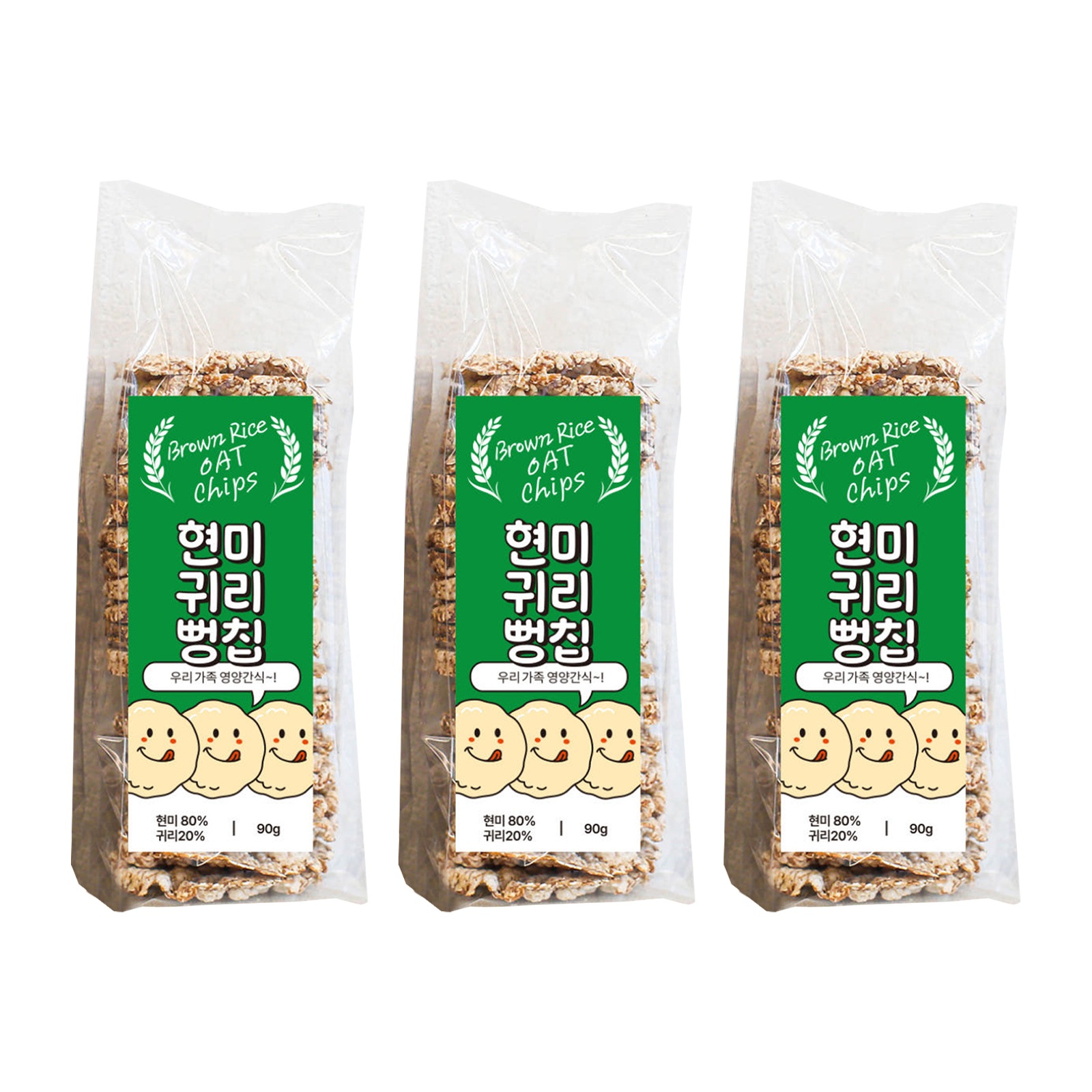 玄米オート麦 ポン菓子 ポンチップ 90gx3個 [並行輸入品]