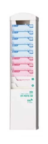 （まとめ買い）タイムカードラック 10人分 抗菌タイプ ホワイト ER-RW10/AB [x3]