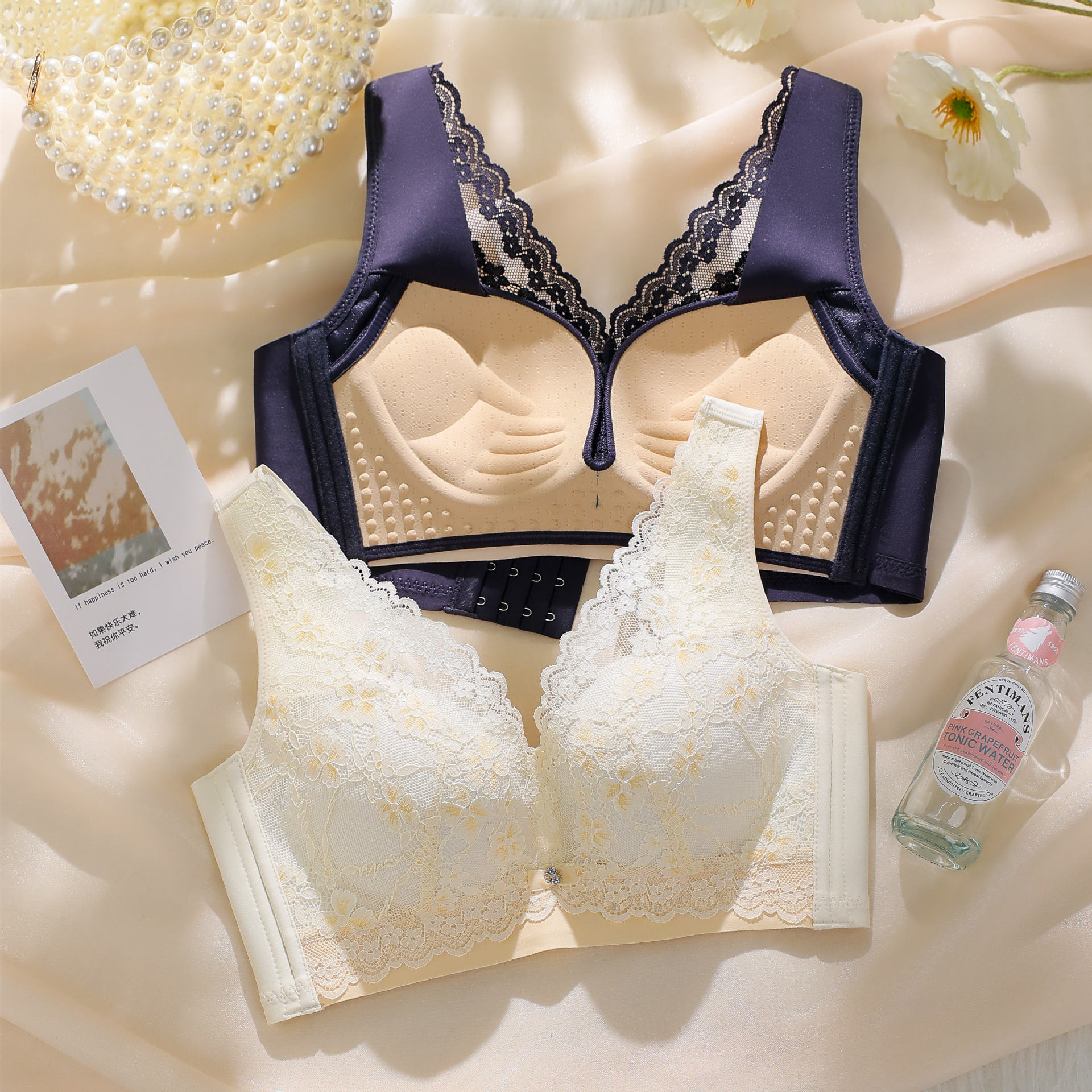 10個セット チョッキ式下着女性の小さな胸が大きく集まり副乳上のトリミング整合性のあるコイルフリーの外拡文防止ブラ
