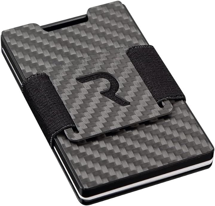 1.0 カーボン カードケース ブラック メンズ クレジットカードケース 大容量 薄型 コンパクト 小銭入れ ミニ財布 軽量 ギフト( Black)