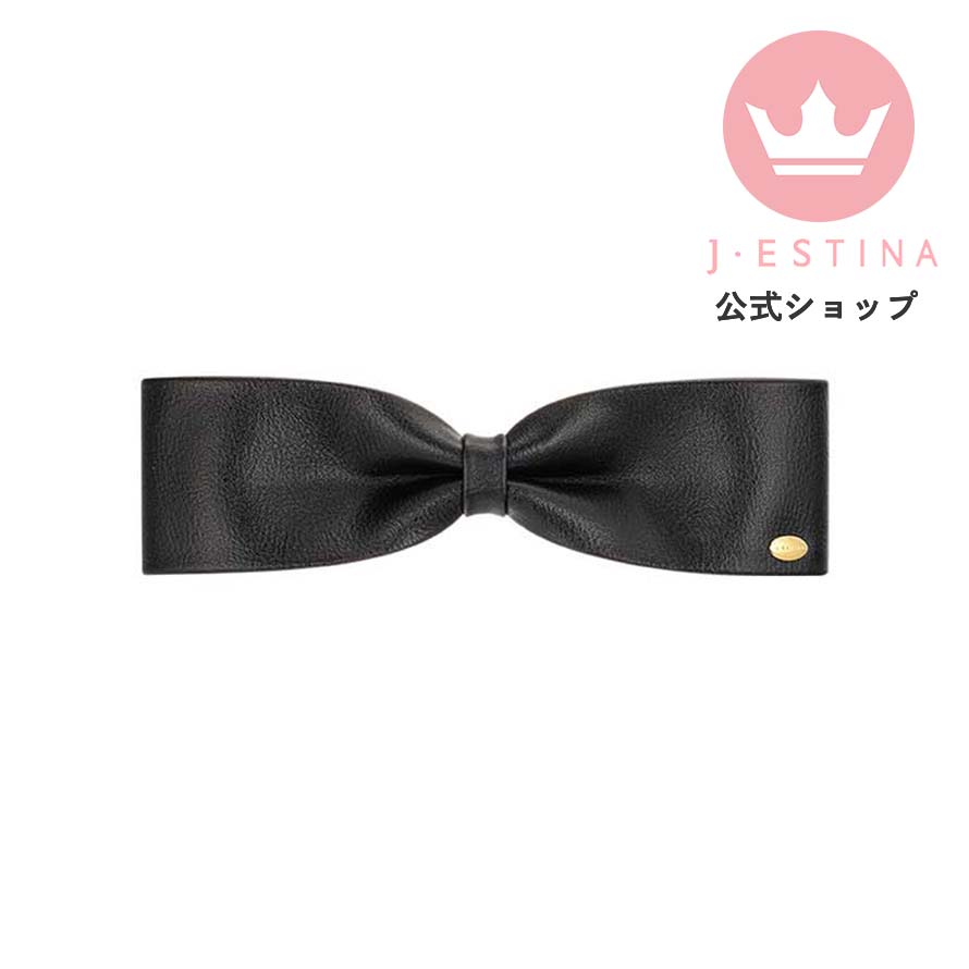 J.RIBBBON レザーリボンヘアバレッタ[IUモデル][パクミニョン][韓国ドラマ多数着用][韓国ファッション] お歳暮記念日