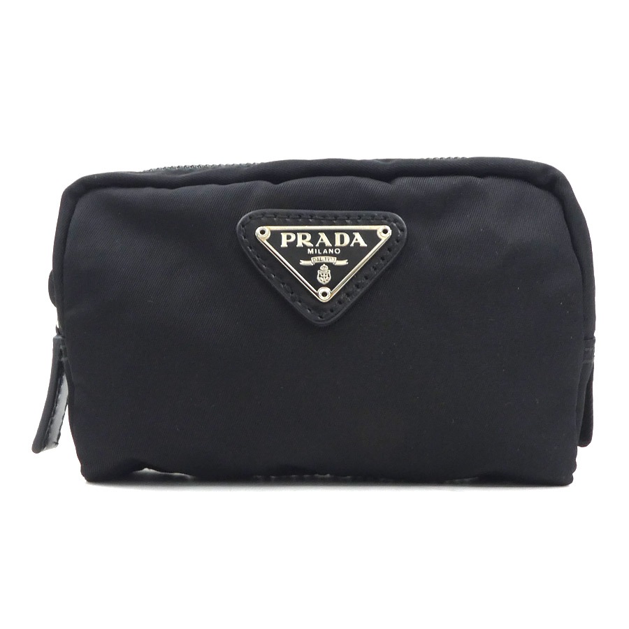 プラダ PRADA ポーチ ナイロン ブラック シルバー ユニセックス e60996g