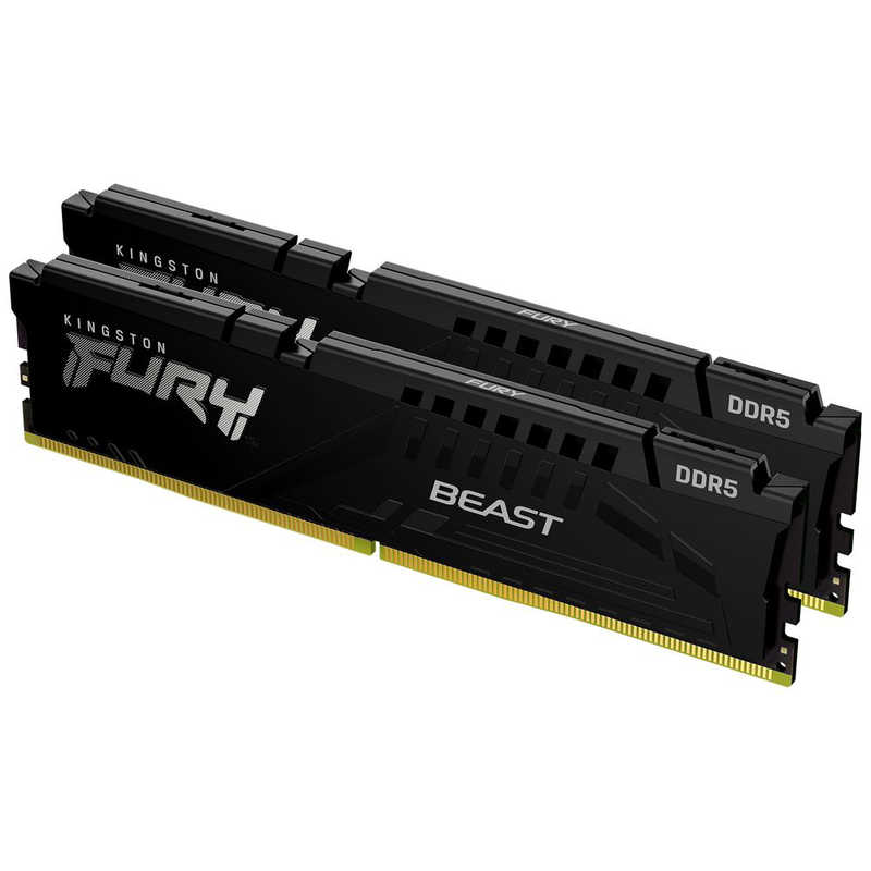 キングストン　増設メモリ FURY Beast DDR5(5200MT/s・16Gbit/Intel XMP) ブラック [DIMM DDR5 /16GB /2枚]　KF552C40BBK2-32