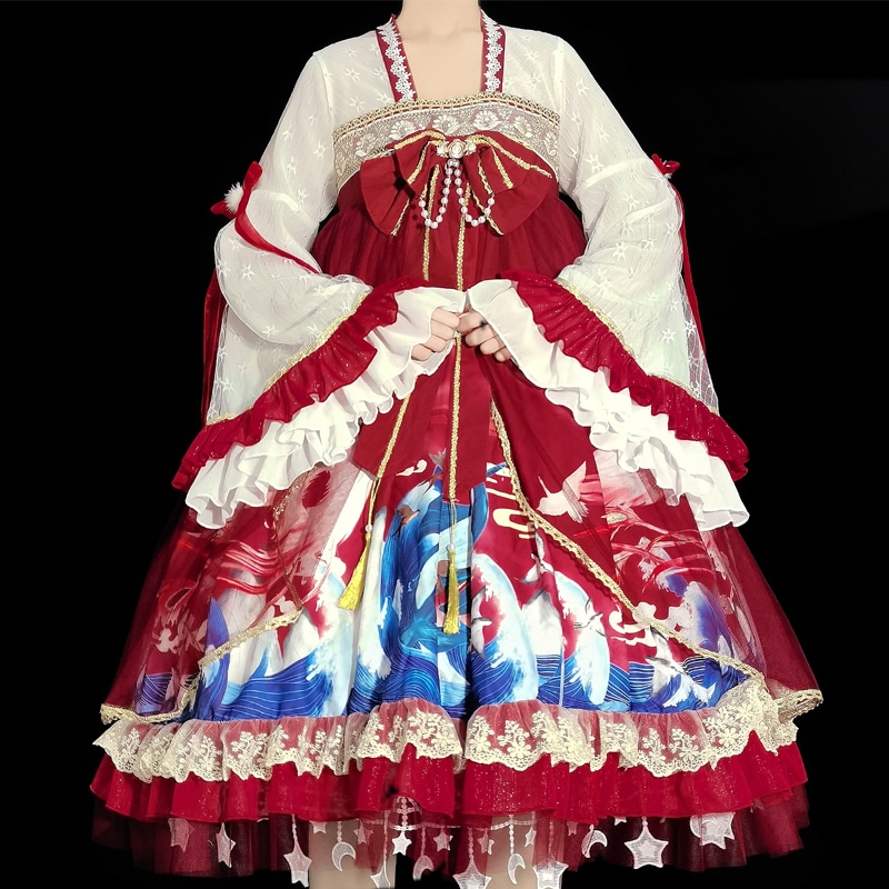 ロリータ語スタイルのhan要素長さのopドレス