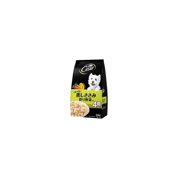 【1ケース】【お取り寄せ対象品】シーザー ふっくら蒸しささみ 彩り野菜入り(70g*4袋入)[シーザー(Cesar)] *36個