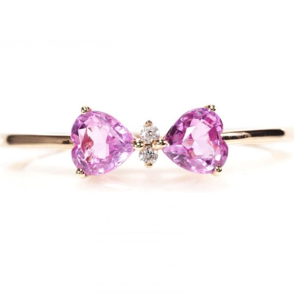 天然石 ダイヤモンド ピンク サファイア リング 指輪 刻印有 18金 PG 74