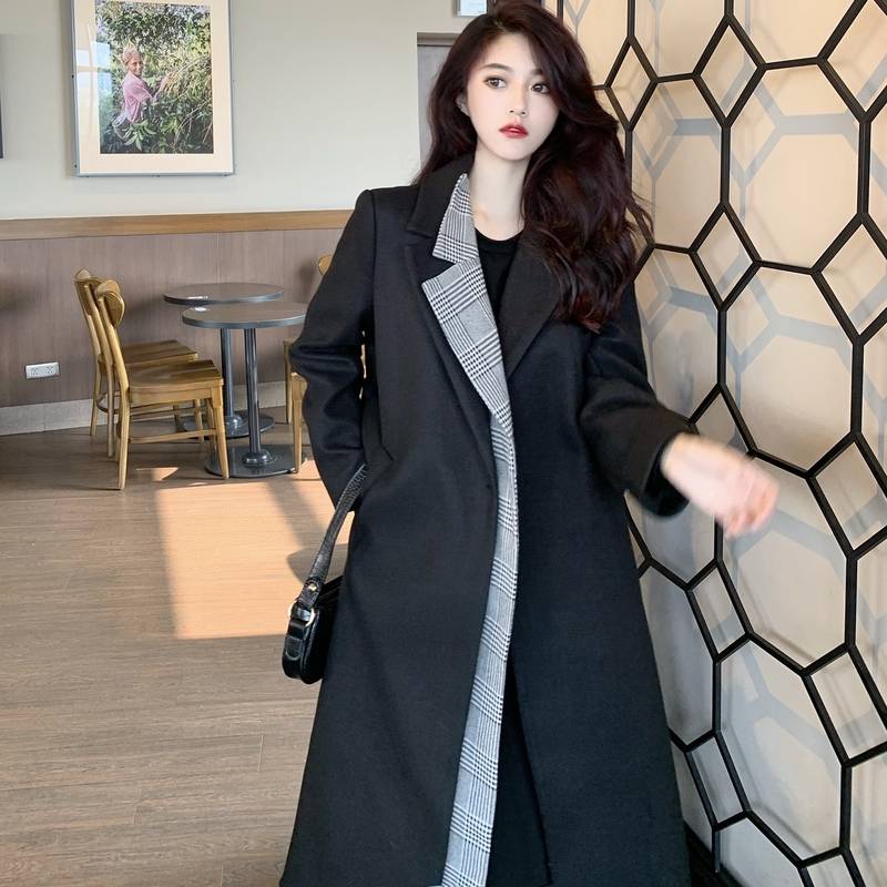 ロング コート アウター レディース 長袖 秋 無地 ブラック 襟付き 体型 カバー 休日 お出かけ コーデ 普段使い OL 通勤 着回し ファッション おしゃれ オフィスカジュアル かっこいい きれ