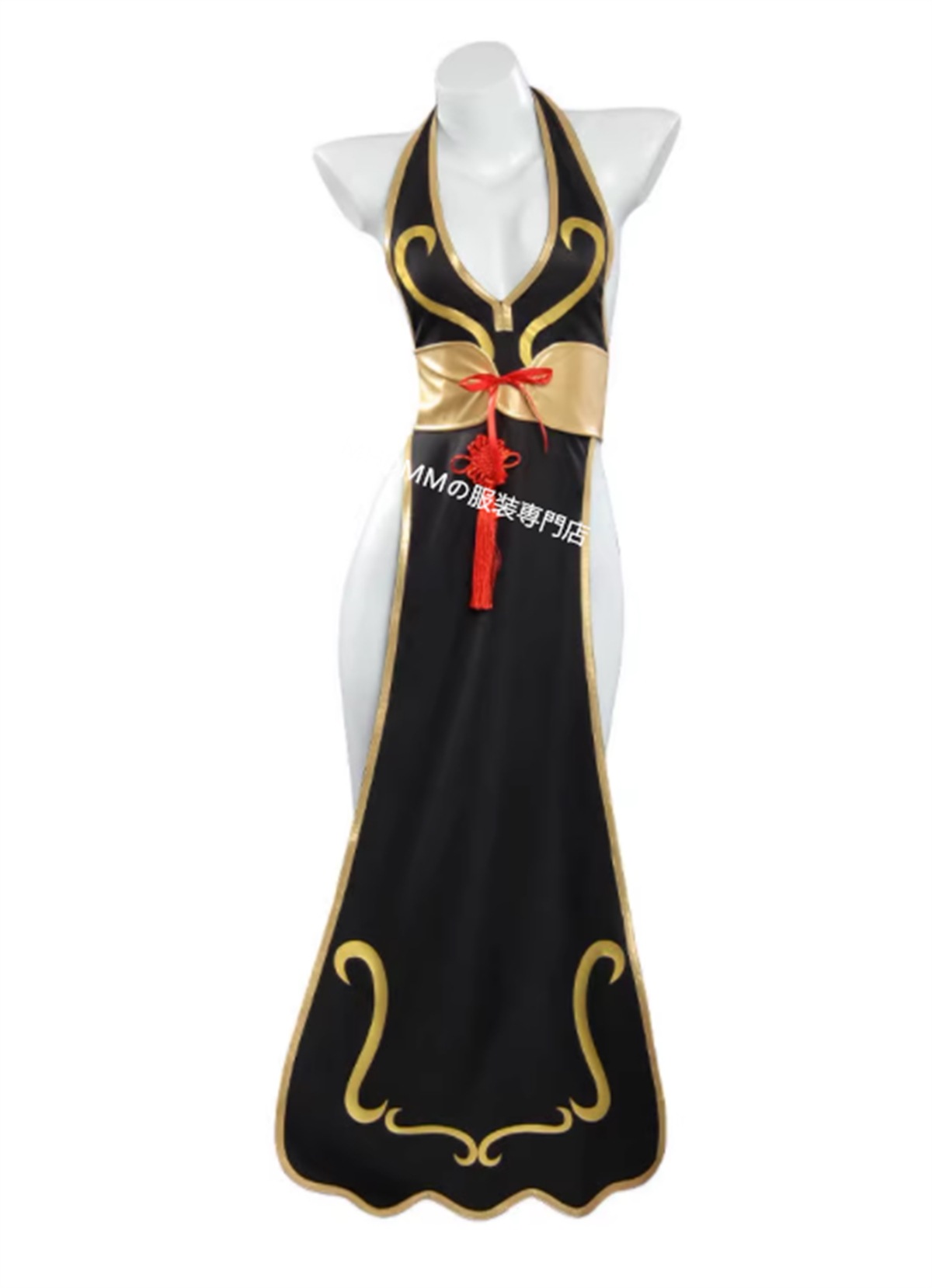 春麗 コスプレ衣装 戦闘服 ブラックチャイナドレス 男女共用 撮影用 ユニフォーム 舞台演出服 クリスマス仮装