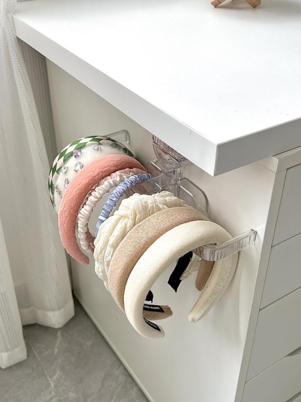 アクセサリー カチューシャ ラック 収納 ヘアバンド 吸盤 壁掛け ジュエリー キッズ ベージュ