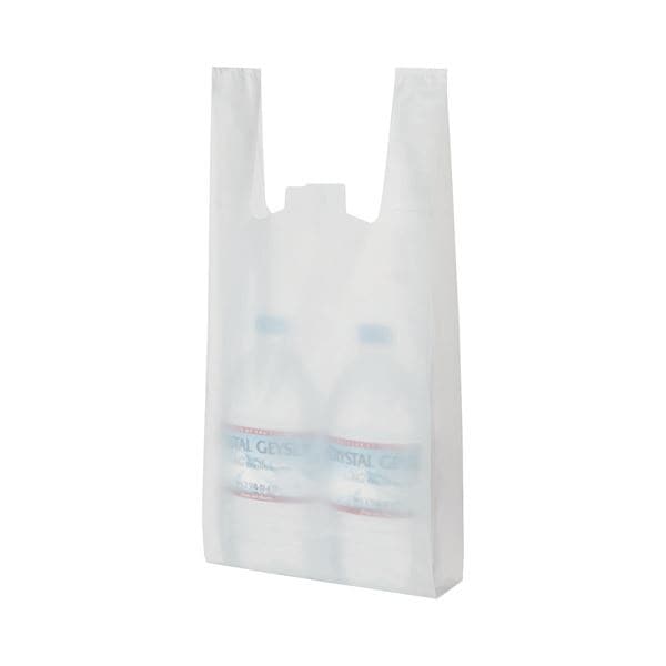 （まとめ） TANOSEE 乳白レジ袋 25号 ヨコ215タテ480マチ幅125mm 1パック（100枚） 30セット