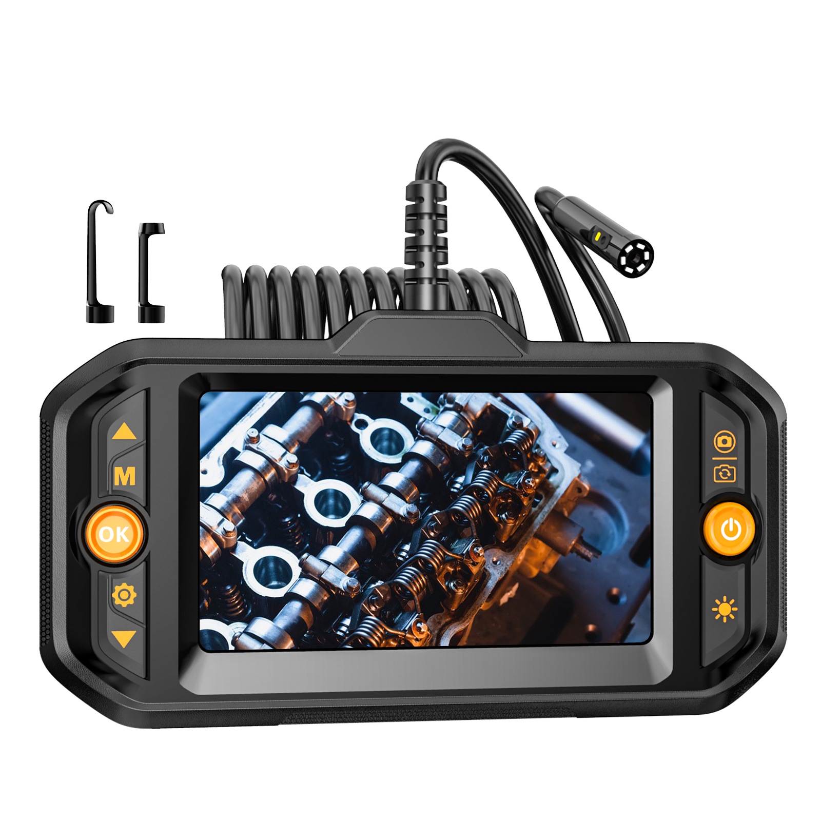 デュアルファイバスコープカメラ 工業内視鏡 直径7mm デュアルレンズ 1080P ケーブル5m