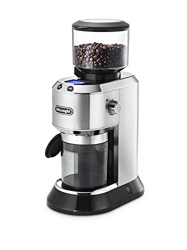 DeLonghi (デロンギ) コーヒーグラインダー デディカ KG521J-M コーン式 コーヒー豆350g分 安全設計 粗挽き~極細挽き 粒度18段階 液晶ディスプレイ 低摩擦熱 高均一性 [シ