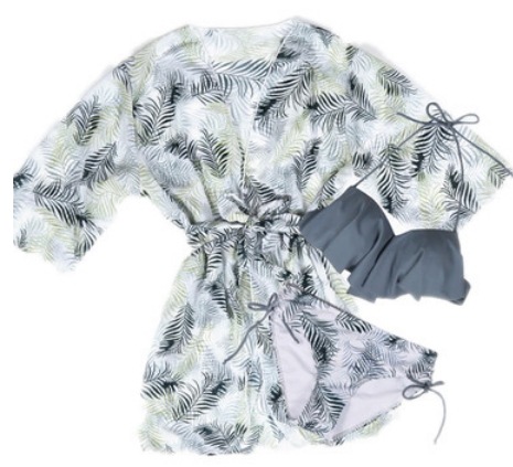 ビキニ＋羽織セット 水着 ビキニ セパレート セット 上下セット 3点セット かわいい 大人可愛い きれいめ セクシー シンプル ナチュラル 華やか 大人 大人っぽい おしゃれ レトロ 主役級 存在感