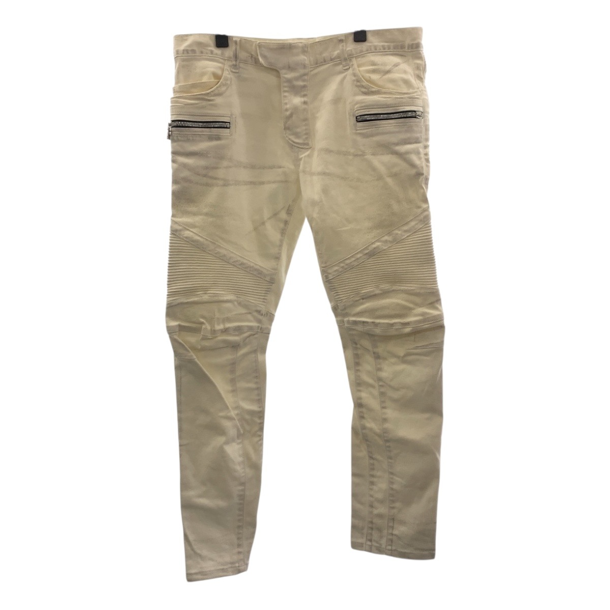 美品 サイズ33 ホワイト シルバー金具 コットン バイカーパンツ デニム メンズ 504594 25,550円