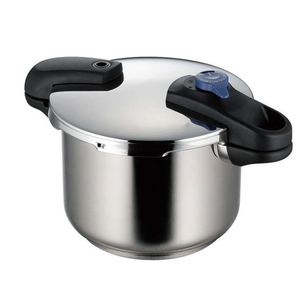 圧力鍋 両手圧力鍋 4.5L 7合炊き ガス火 IH対応 低圧 高圧 圧力切替式 クイックエコ 3層底 圧力鍋