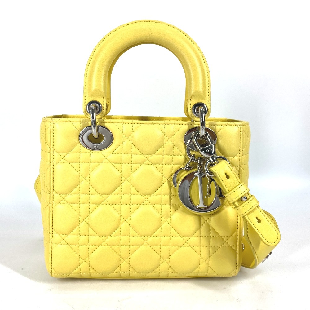 ハンドバッグ M0532PCAL My ABCDior レディディオール LADYDIOR 2WAY ハンドバッグ スター ショルダーバッグ ラムスキン イエロー