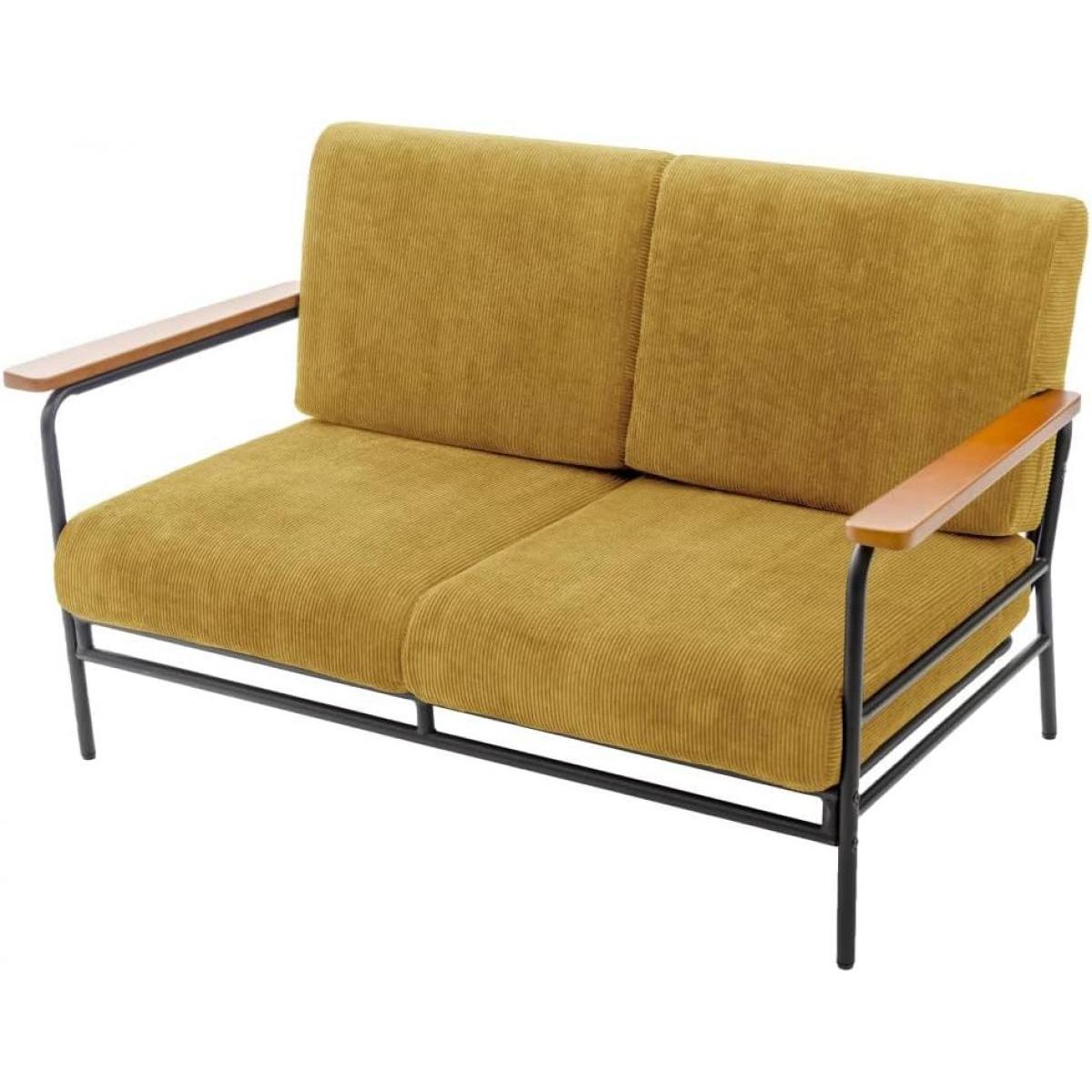 【I】セルタン CELLUTANE ソファー アイアンソファ ヴィンテージ コーデュロイ マスタード 黄 2人掛け リビング おしゃれ A1109-2P-684YE 【受注生産品】りなし 上ダイユーエ