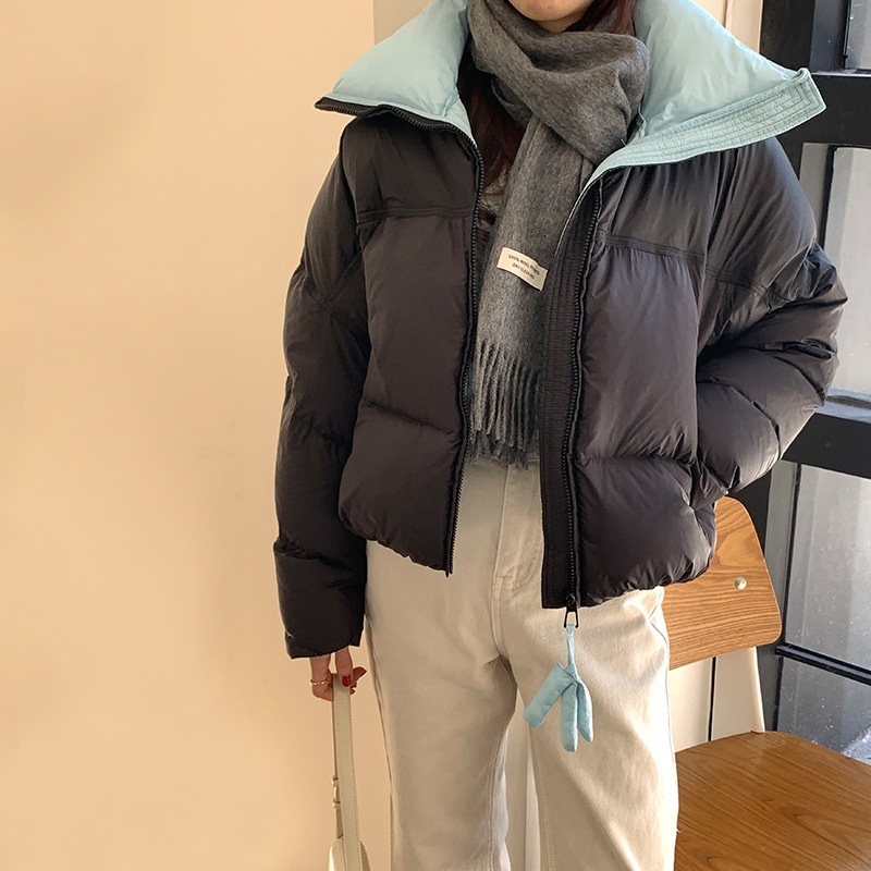 立襟保温パン服コート冬の新型韓国版ゆるいカジュアルなダウンジャケット女性