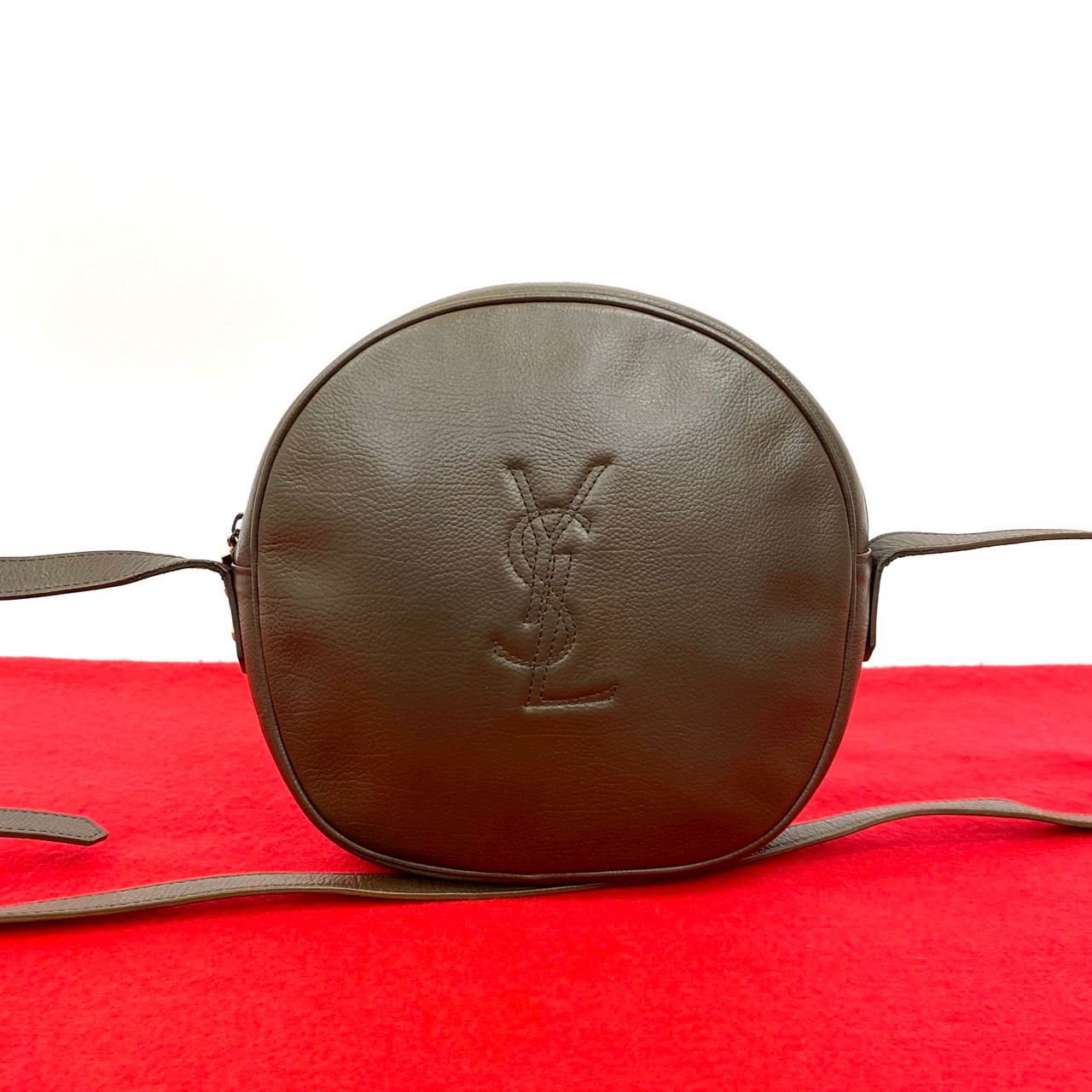 ヴィンテージ YSL ロゴショルダーバッグ レザー ブラウン 20439