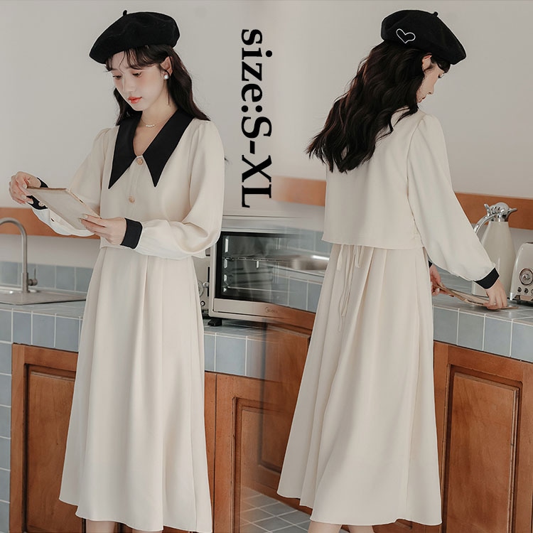 レディース ワンピース お洒落 昭和風 ロング丈ワンピース オシャレ 教師 シャツワンピース シフォンワンピース 着痩せ 長袖 20代 30代 40代 きれいめ お嬢様 キャンパス 人気 パーティー