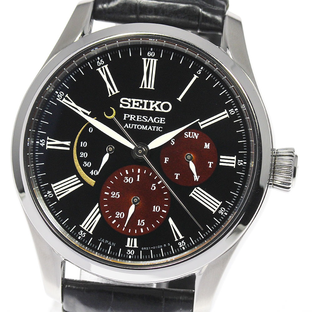 内箱付き【SEIKO】セイコー プレサージュ 漆白檀塗限定モデル パワーリザーブ SARW045/6R21-01F0 自動巻き メンズ_704551【中古】