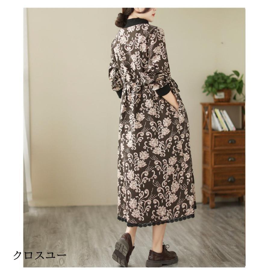 秋冬ワンピース 厚手 裏起毛 裏ボア レディース プルオーバー ロング丈 体型カバー 大きいサイズM2XL これからの季節に欠かせないitem きれいめ