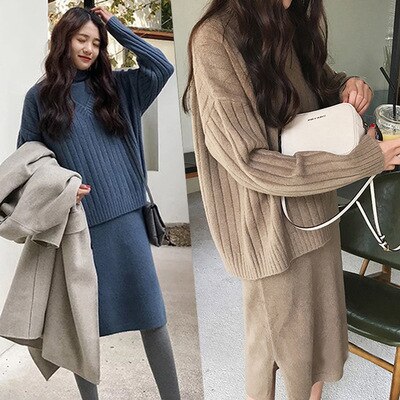 ニットスーツ/レディース/秋/冬/ツーピーススーツ/セーター/ワンピース 4,719円