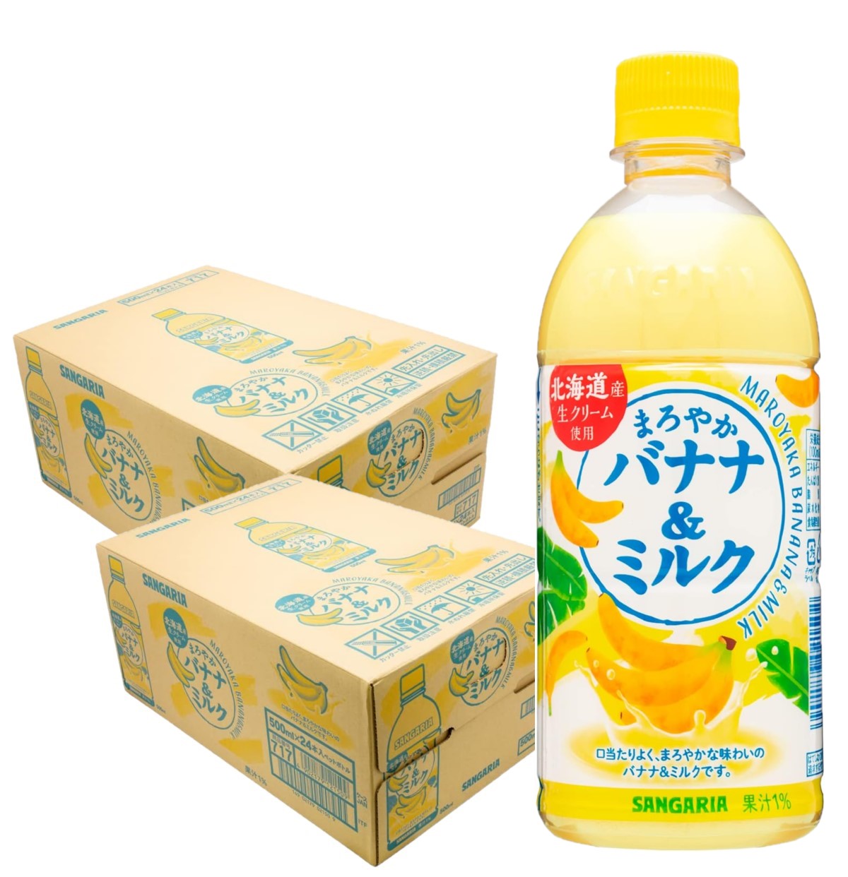 サンガリア まろやかバナナ&ミルク 500ml×2ケース/48本 SANGARIA ジュース バナナ ミルク