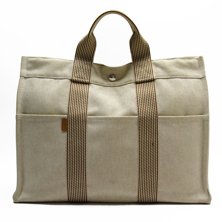 エルメス HERMES ハンドバッグ トートバッグ フールトゥMM キャンバス ベージュ ユニセックス t19538a