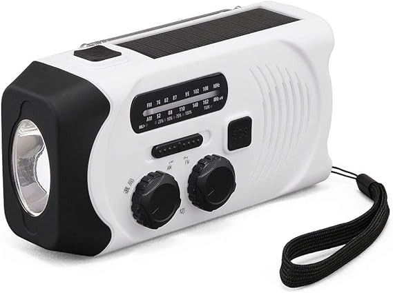 アイリスオーヤマ(IRIS OHYAMA) ラジオ 防災グッズ 防災ラジオ 小型 充電式 手回し led ライト バッテリー 携帯 手回し充電ラジオライト JTL-29 ホワイト 幅約6.2×奥行約