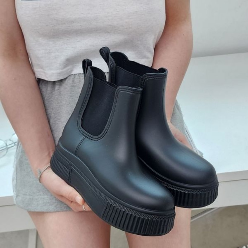 [ニーナのパリ] 4.5cmダブルバンドファッションレインブーツ