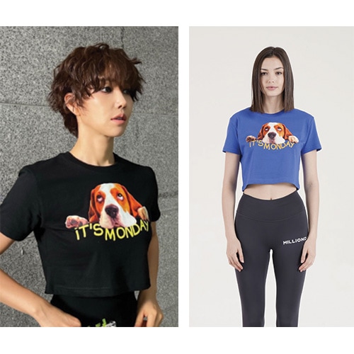 [イユリ 着用]マンデードッグクロップTシャツ(6colors) 韓国ファッションスタイル 韓国の人気ブランド 女性上着 カジュアル