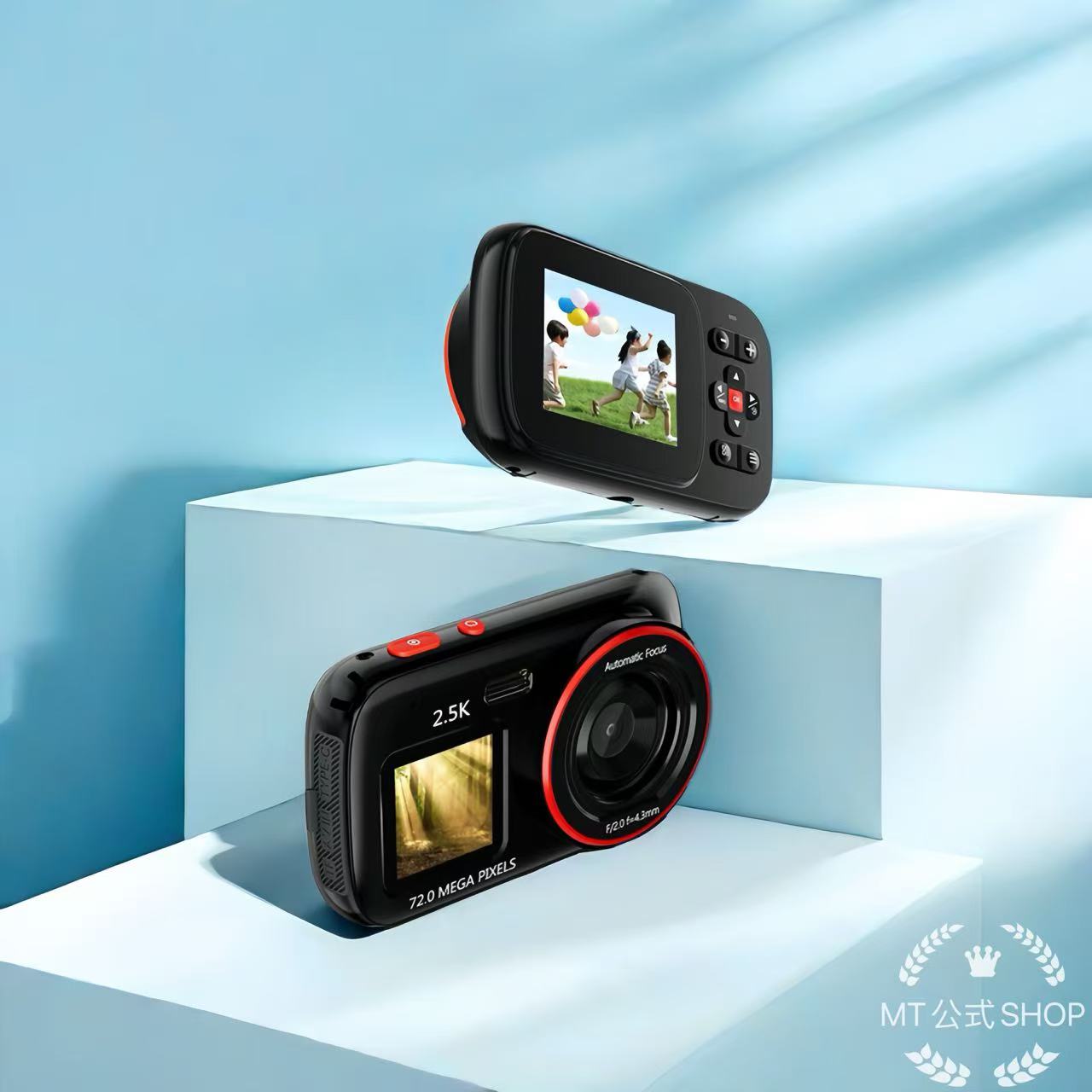 2025新登場 デジタルカメラ 小型 1080P かわいい デュアルカメラ セルフィーをサポート軽量 2.4インチ 16倍ズーム 録画 ポータブル キッズカメラ オートフォーカス