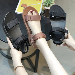 【20点セット】4色 マジックテープ スポーツサンダル 女性 ソフトボトム カジュアルフラットボトム 学生 ビー