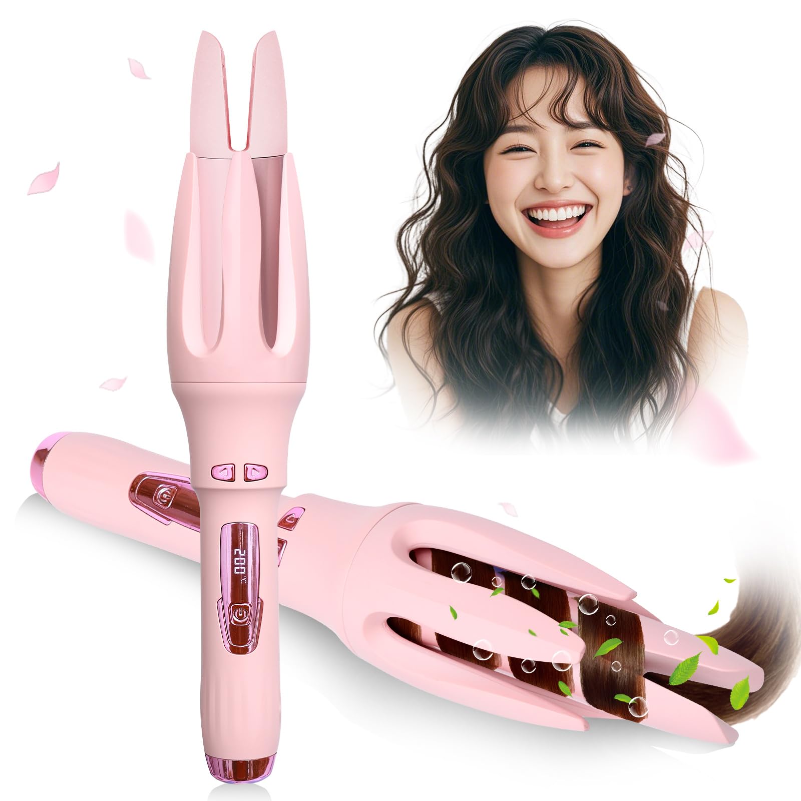 自動ヘアアイロン カール アイロン 32mm 4段温度調節 160℃~220℃ ヘアアイロン ウェーブアイロン 海外対応 やけど防止 痛まない 日本語取扱説明書付き