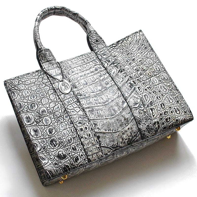 【新規OPEN】【期間限定】本クロコダイル！鰐革！超限定モデル！バビラス本クロコダイル！男女兼用！日本製！JRA認定商品！トートバッグ　BLSC-TB　モノクロ