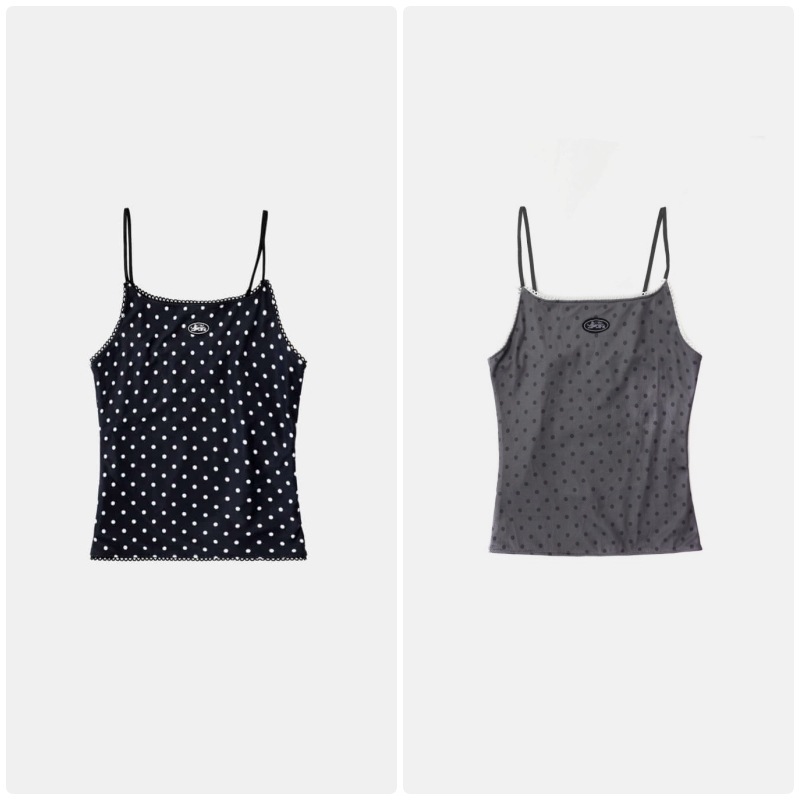 【BADBLOOD】[AQUA] SPLASH DOT STRING TANK : 2COLORS
