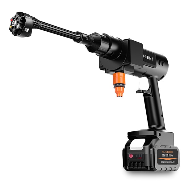 高圧洗浄機 充電式 モバイル高圧洗浄機 9点セット どこでも使える 6in1マルチノズル 水道がなくても使える カンタン使用方法 MW-MHC66