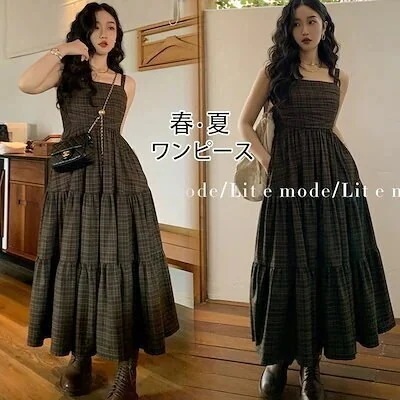 ワンピース ジャンスカ ジャン今週の割引は 25% オフですパースカート レディース ロングワンピース 春 UH236qoo10