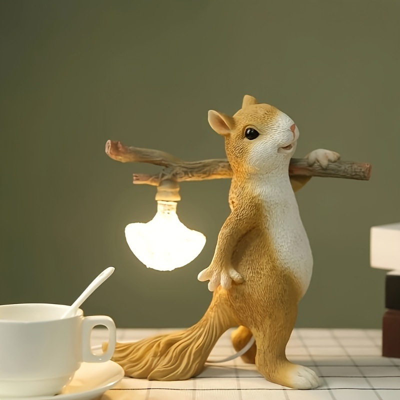 テーブル ライト リス おしゃれ かわいい インテリア ナイト ライト ルームライト 電気 スタンド 間接照明 USB 給電 動物 アニマル 4-7