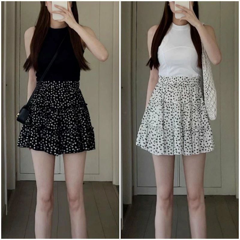 【送料無料】ブラック 黒 ホワイト 白 XL L M S 着回し 普段使い ショッピング お泊まり お出かけ 花柄 かわいい ウエストゴム ト