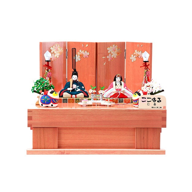 雛人形 ひな人形 お雛様 おひなさま かわいい 手作り 2025年 新作 秀光 限定品 送料無料 コンパクトミニ 初節句 ひな祭り 木目込み 親王 二人 ２人 収納 ここはる 心春 春梢 男雛 女雛
