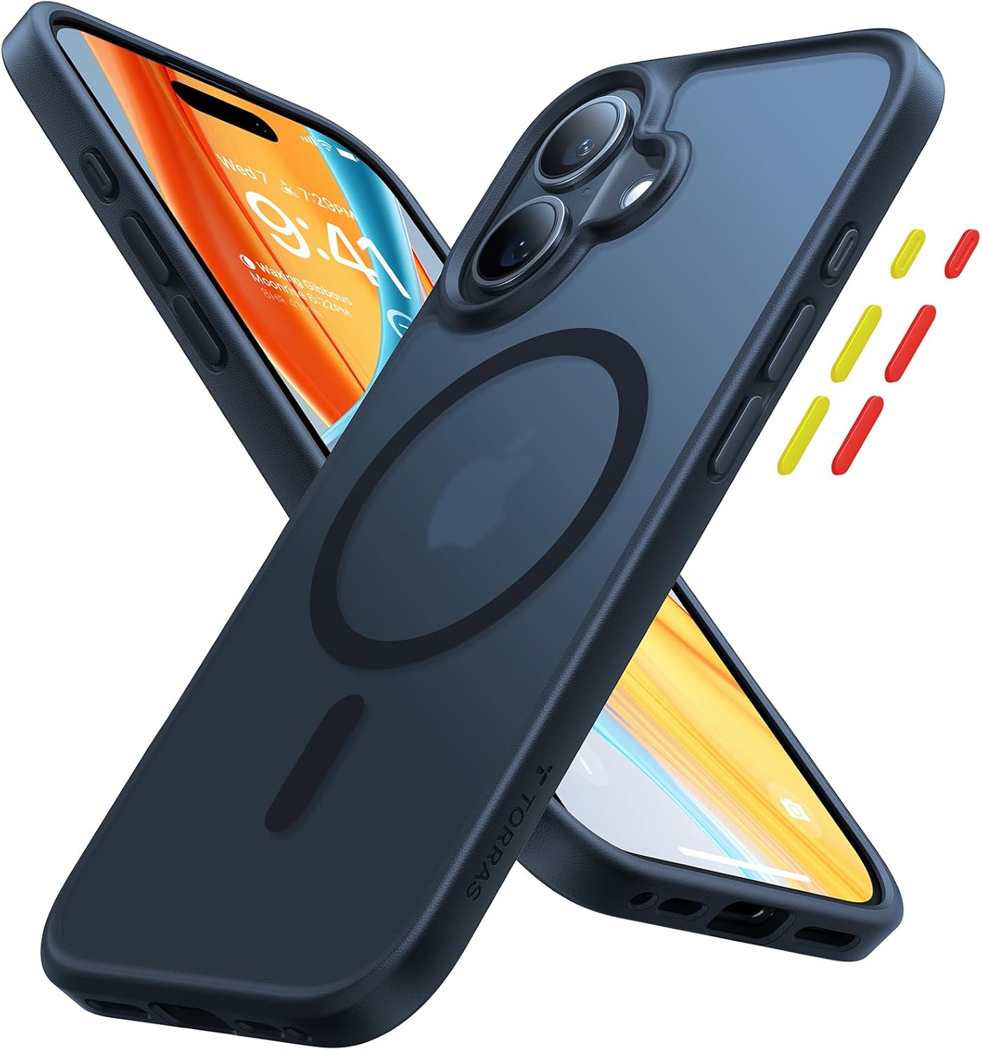 米軍進化・高精密Magsafe対応TORRAS iPhone 16 用 ケースマグネット搭載 耐衝撃 米軍保護工学 ワイヤレス充電対応 黄変防止 半透明 マット 黄ばみなし ストラップホールあり 6.
