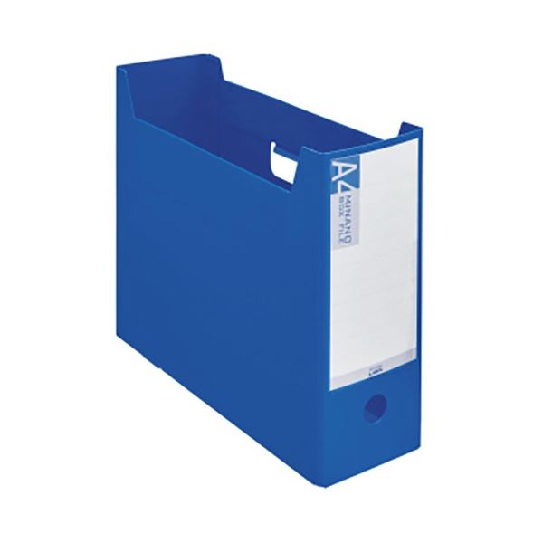 (まとめ) ライオン事務器 ボックスファイル(ミナノ) A4ヨコ 背幅102mm ブルー BF-632M 1冊 (×20セット)