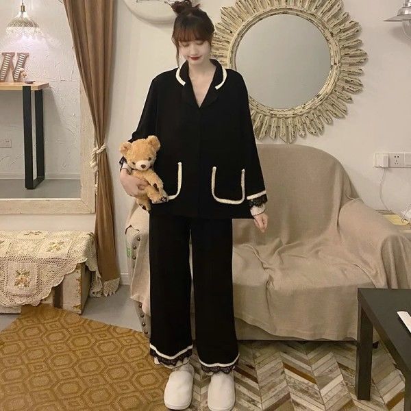 パジャマ 涼しく楽ちんセットアップ 爆丈長袖長ズボンスーツ春秋カーディガン部屋着レディース 韓国 ウェア