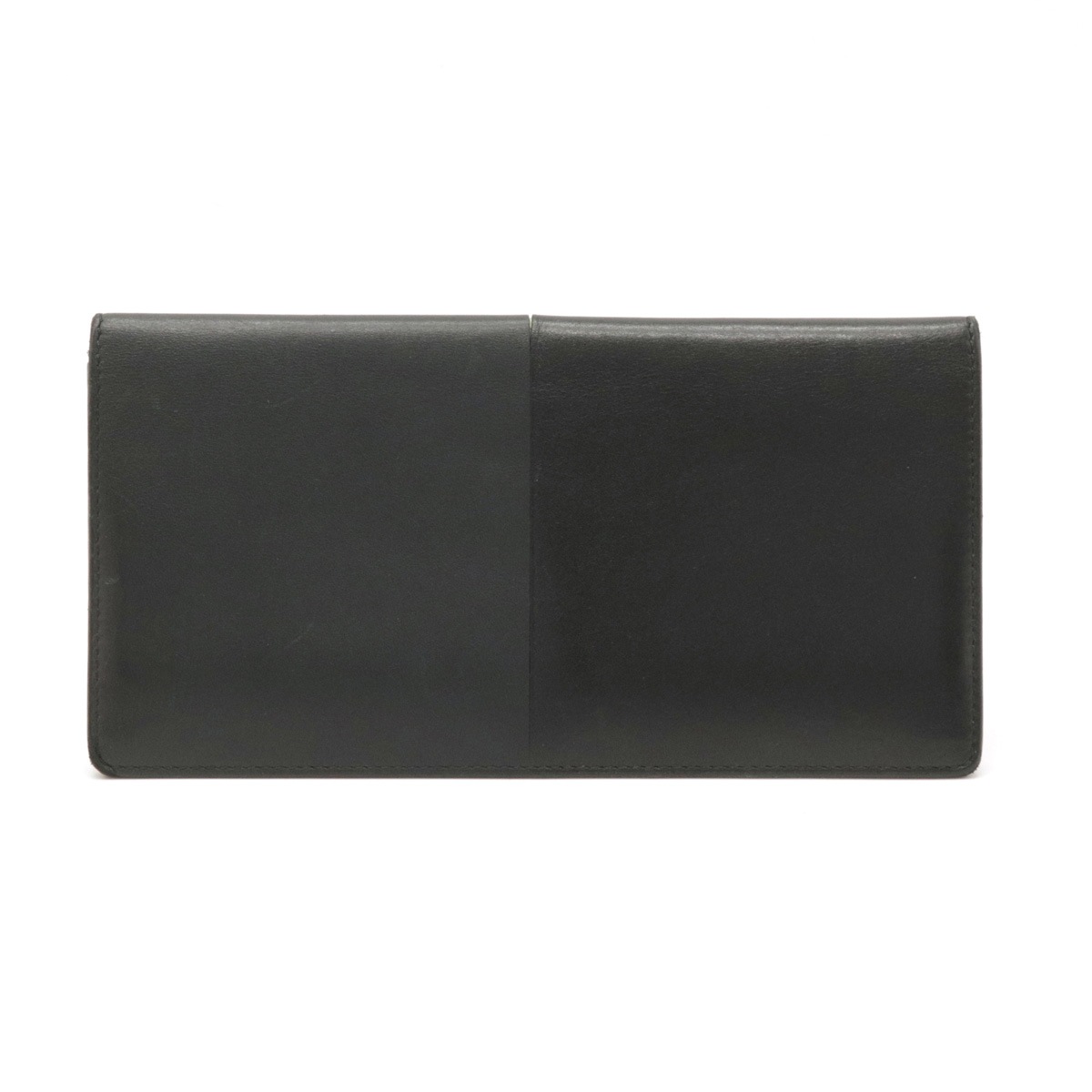 マンハッタンロング 2つ折長札入れ 二つ折長財布 バイカラー ヴォーソンブレロ レザー ブラック ダークグレー X刻印