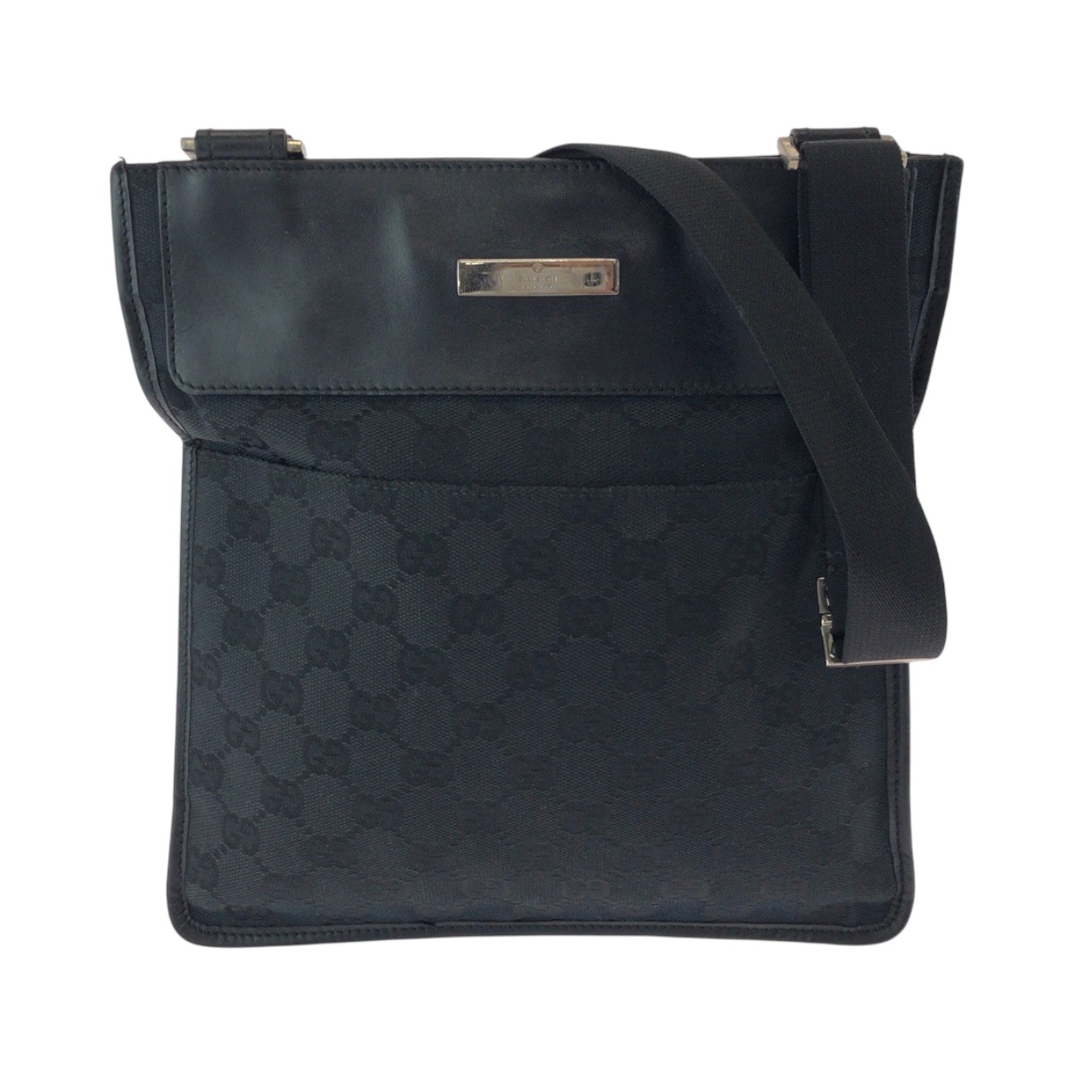 美品 ブラック 黒 シルバー金具 GGキャンバス 019 0348 ショルダーバッグ ポシェット レディース 506404